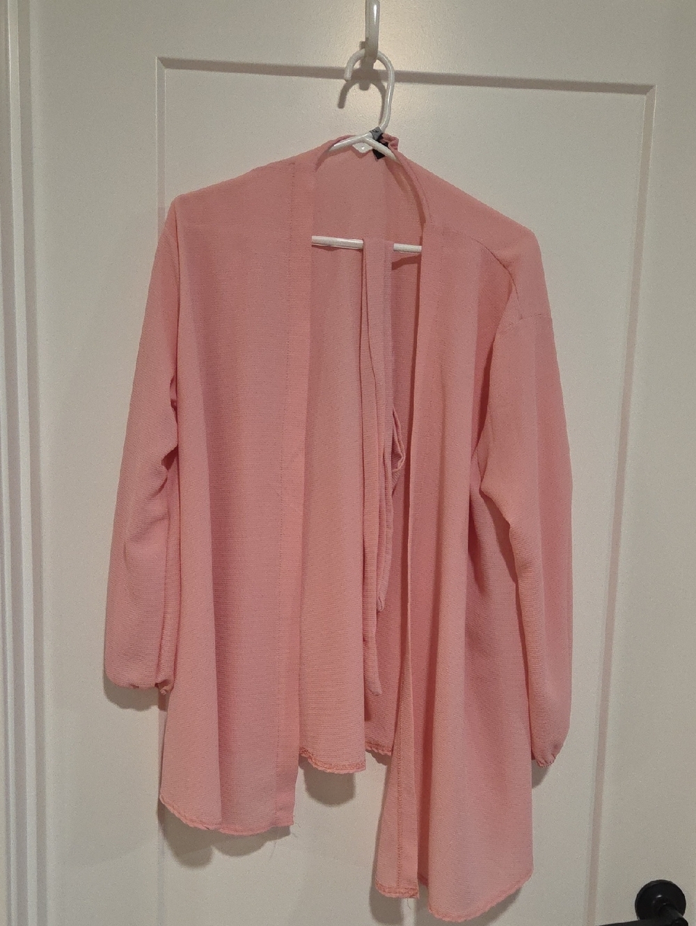 Light Pink Open Front Drape Cardigan